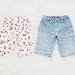 SOLD Set/Lot of 2 Girls Jean Shorts Multicolor Size 10 TCP Adjustable Waist